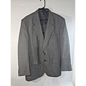 Milano Men's [44R] Blazer Jacket Gray Plaid Wool Blend Slim Fit Sport Coat